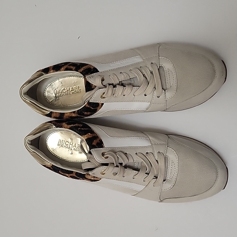 Michael Kors Billie Women's‎ Leopard Print Sneakers 8 EUC